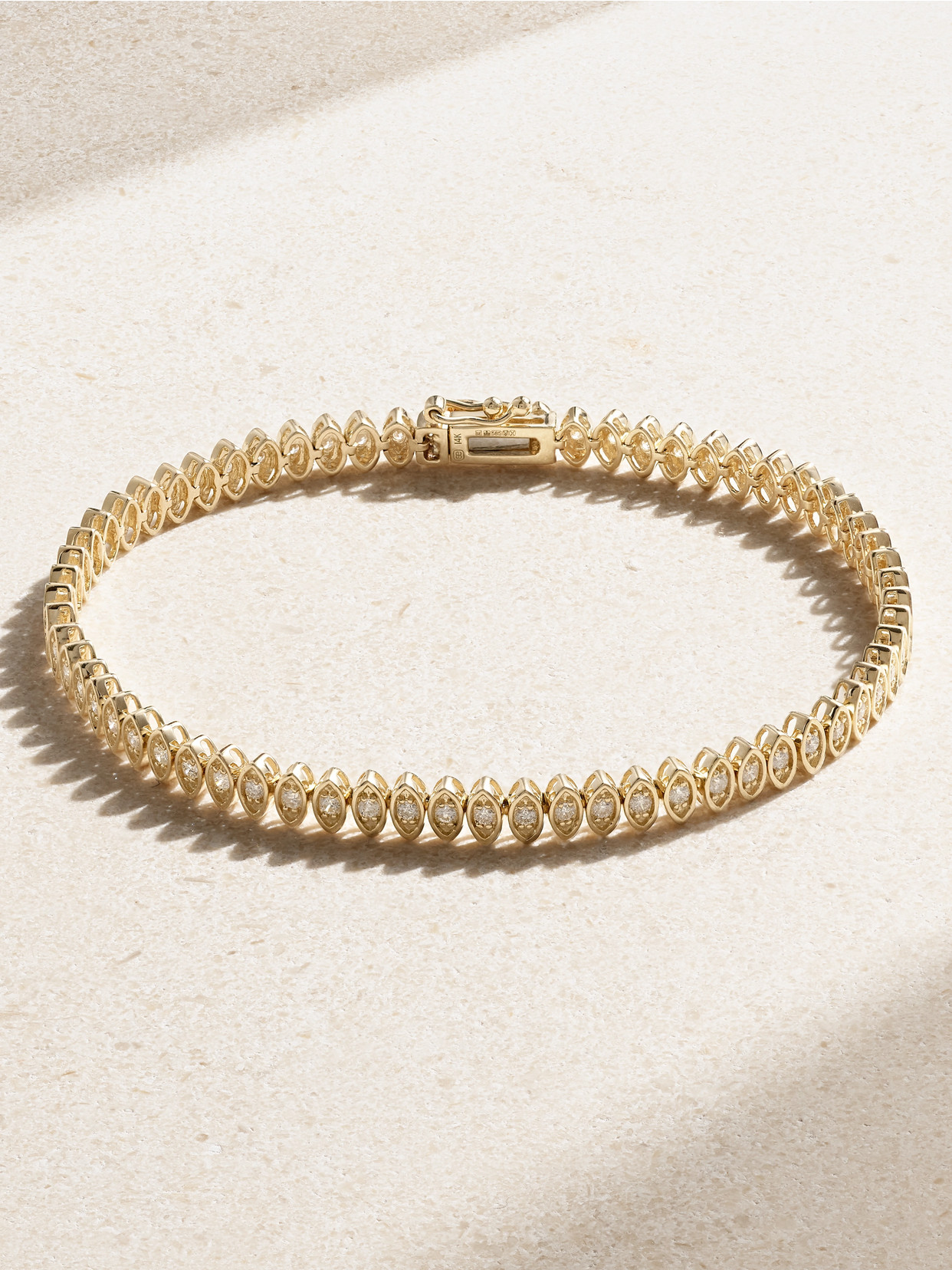 Sydney Evan Evil Eye 14-karat Gold Diamond Bracelet