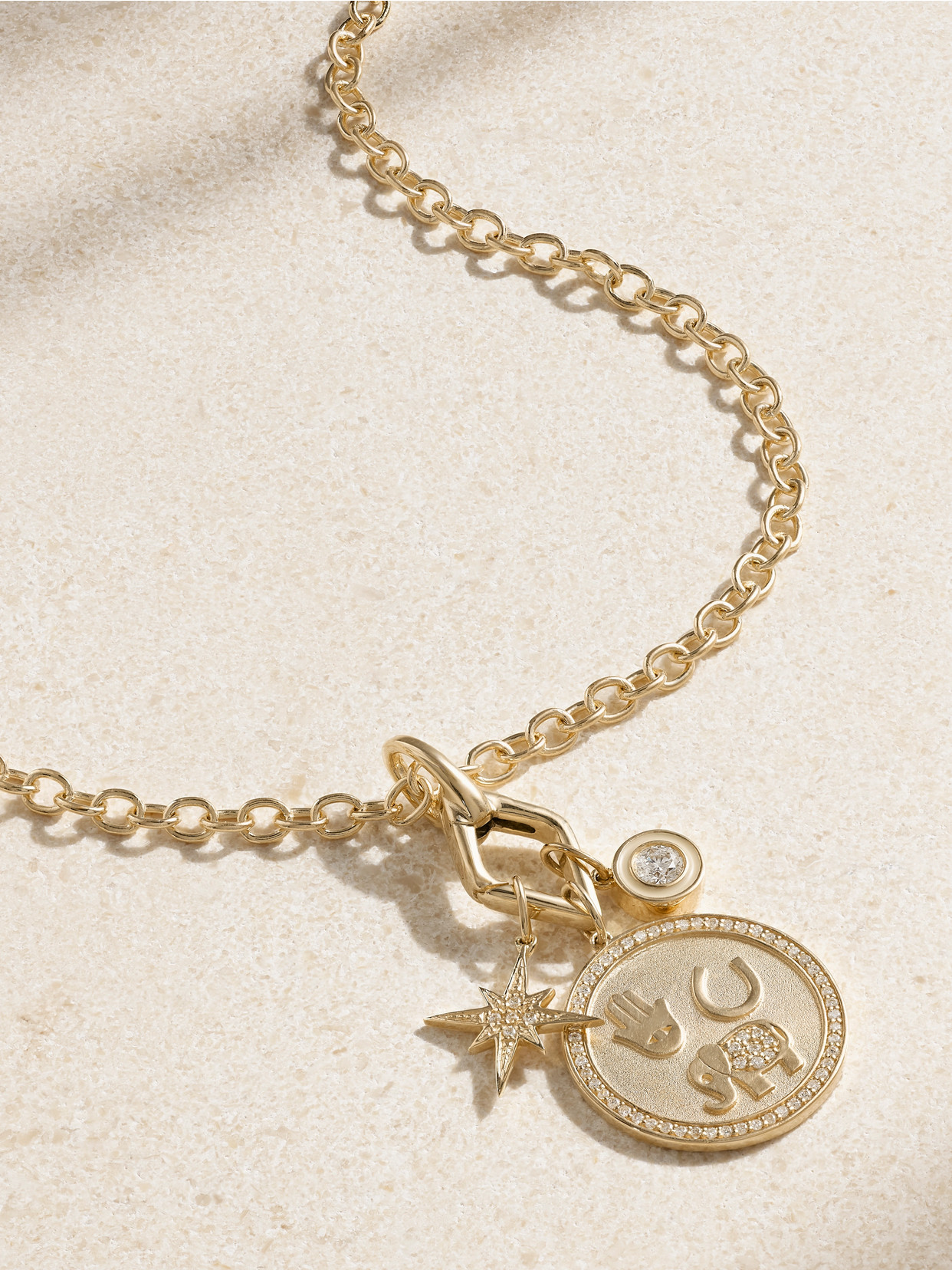 Sydney Evan - Icon Combo 14-karat Gold, Diamond And Enamel Necklace - One size