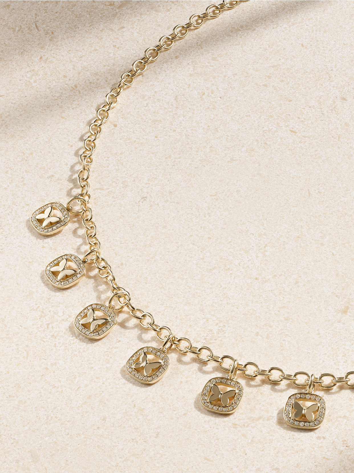 Sydney Evan Open Icon Butterfly 14-karat Gold Diamond Necklace In Gold