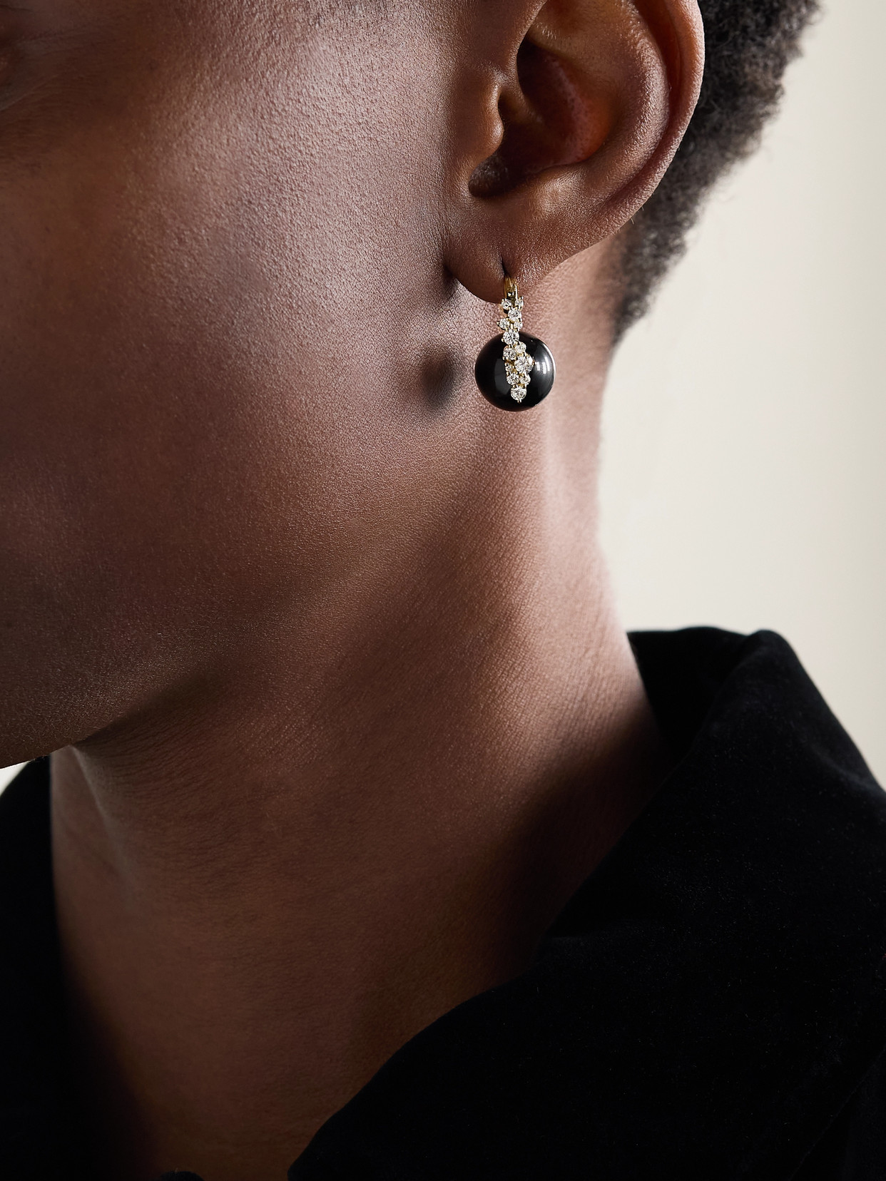 Sydney Evan Cocktail 14-karat Gold, Onyx And Diamond Earrings In Gold