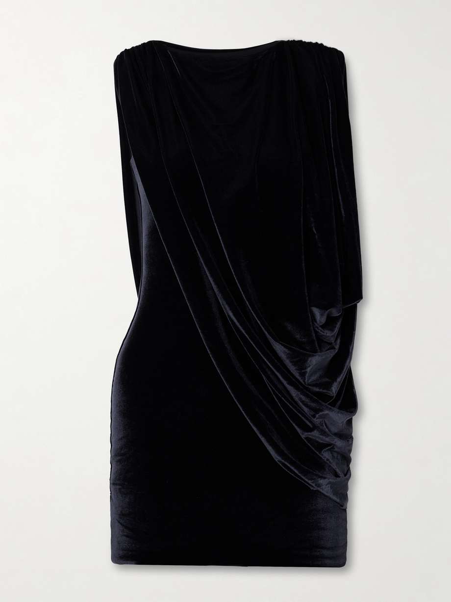 ricaurte draped stretch-velvet mini dress