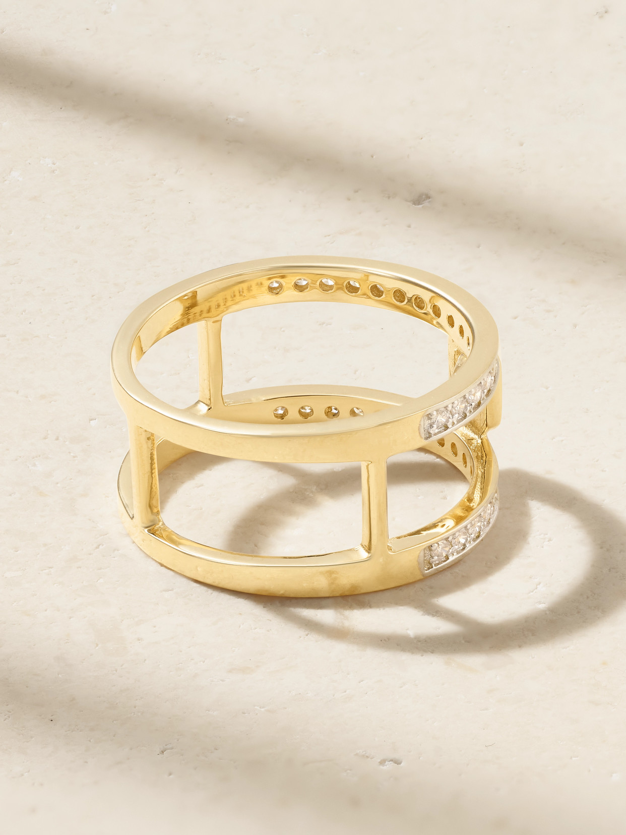 Mateo Le Double Barre 14-karat Gold Diamond Ring In Gold