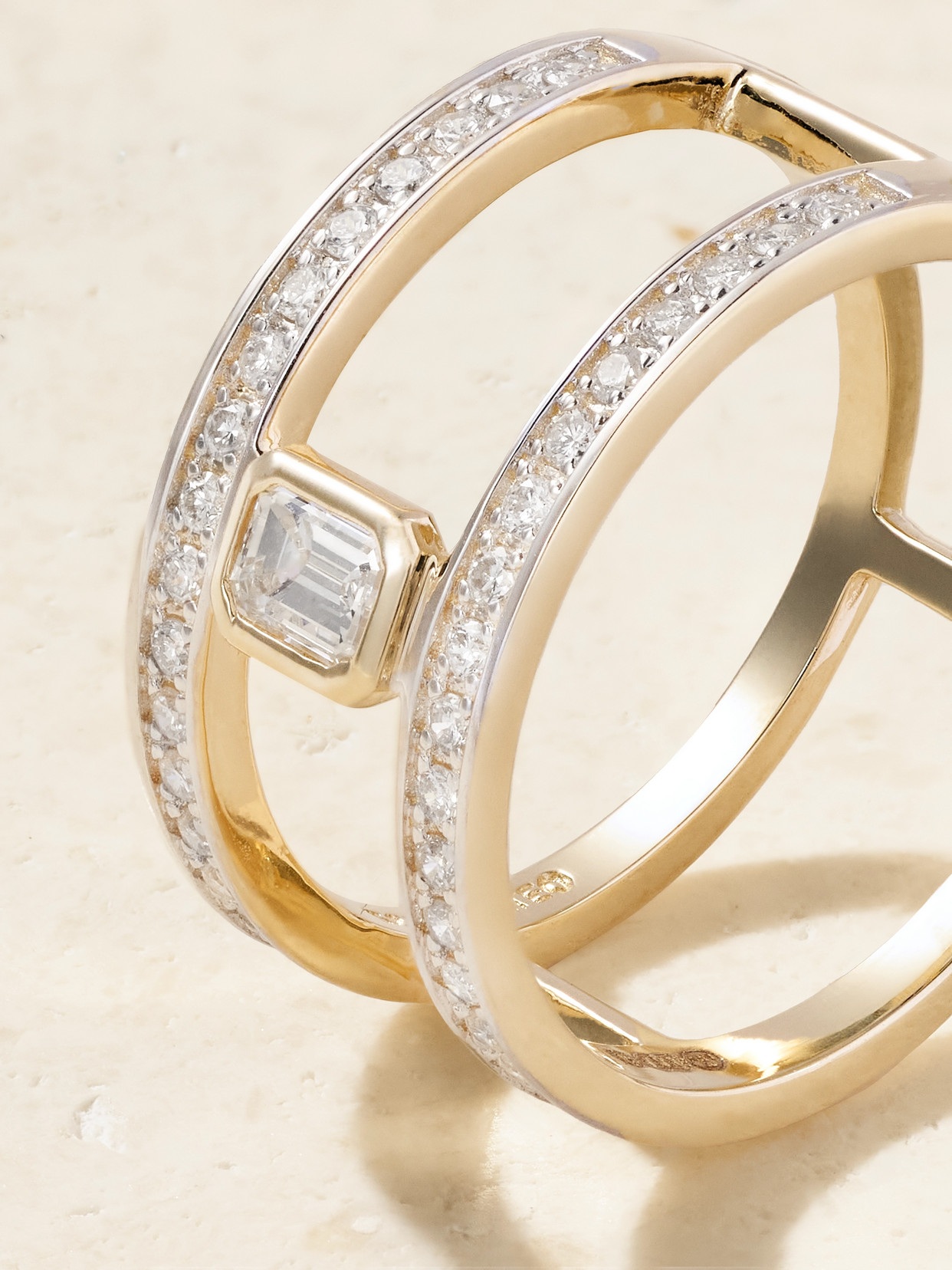 Mateo Le Double Barre 14-karat Gold Diamond Ring In Gold