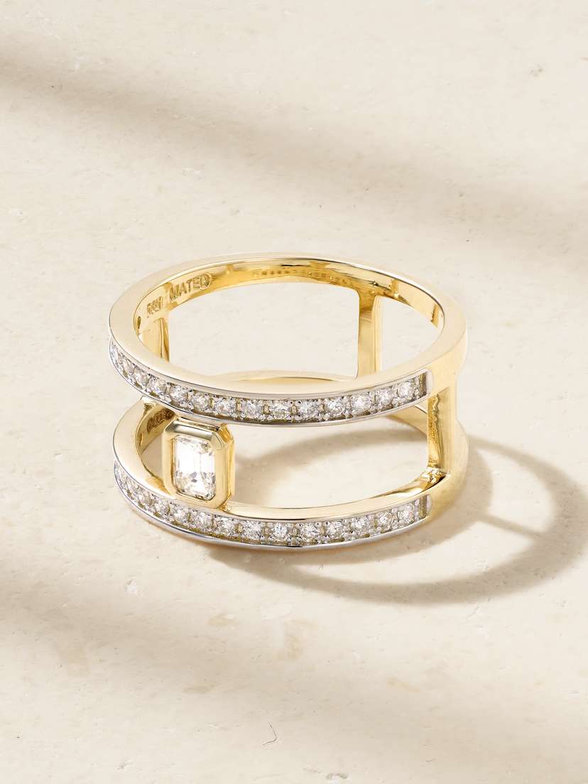 Mateo Le Double Barre 14-karat Gold Diamond Ring