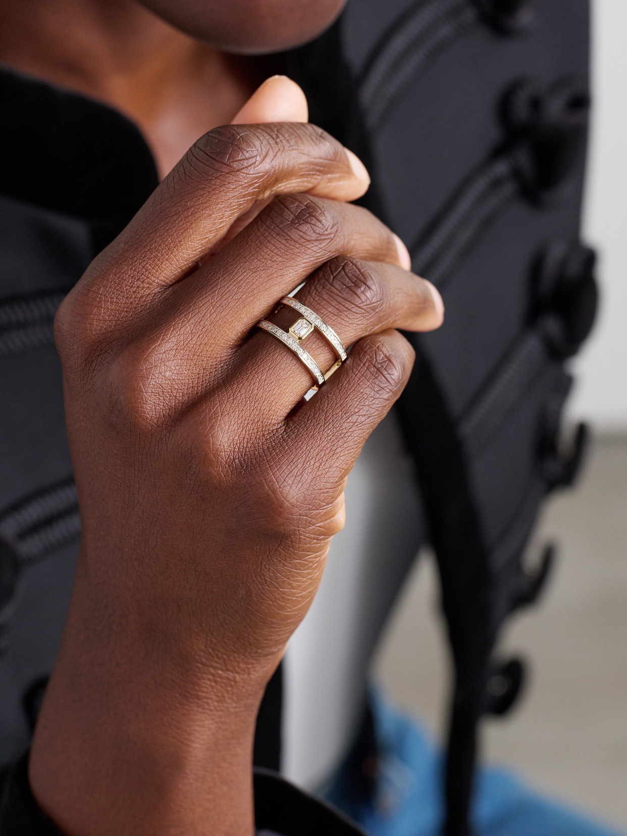 Mateo Le Double Barre 14-karat Gold Diamond Ring In Gold