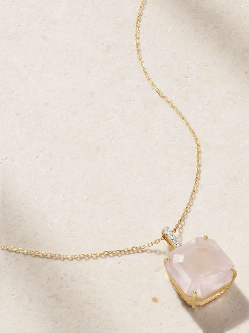 Mateo 14-karat Gold, Topaz And Diamond Necklace