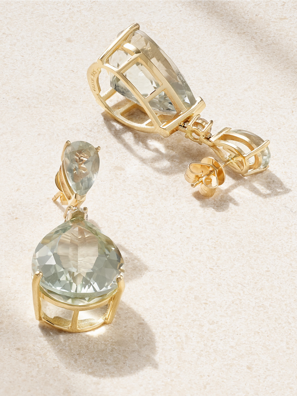 Mateo Sophia 14-karat Gold, Amethyst And Diamond Earrings In Green