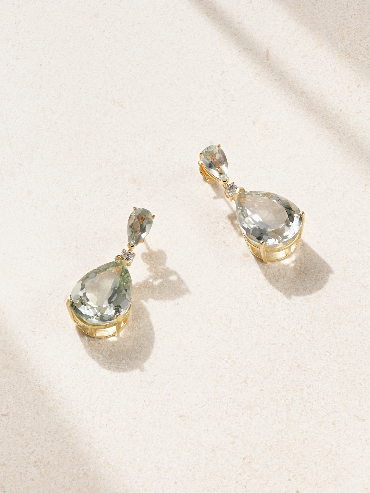 Mateo Sophia 14-karat Gold, Amethyst And Diamond Earrings In Green