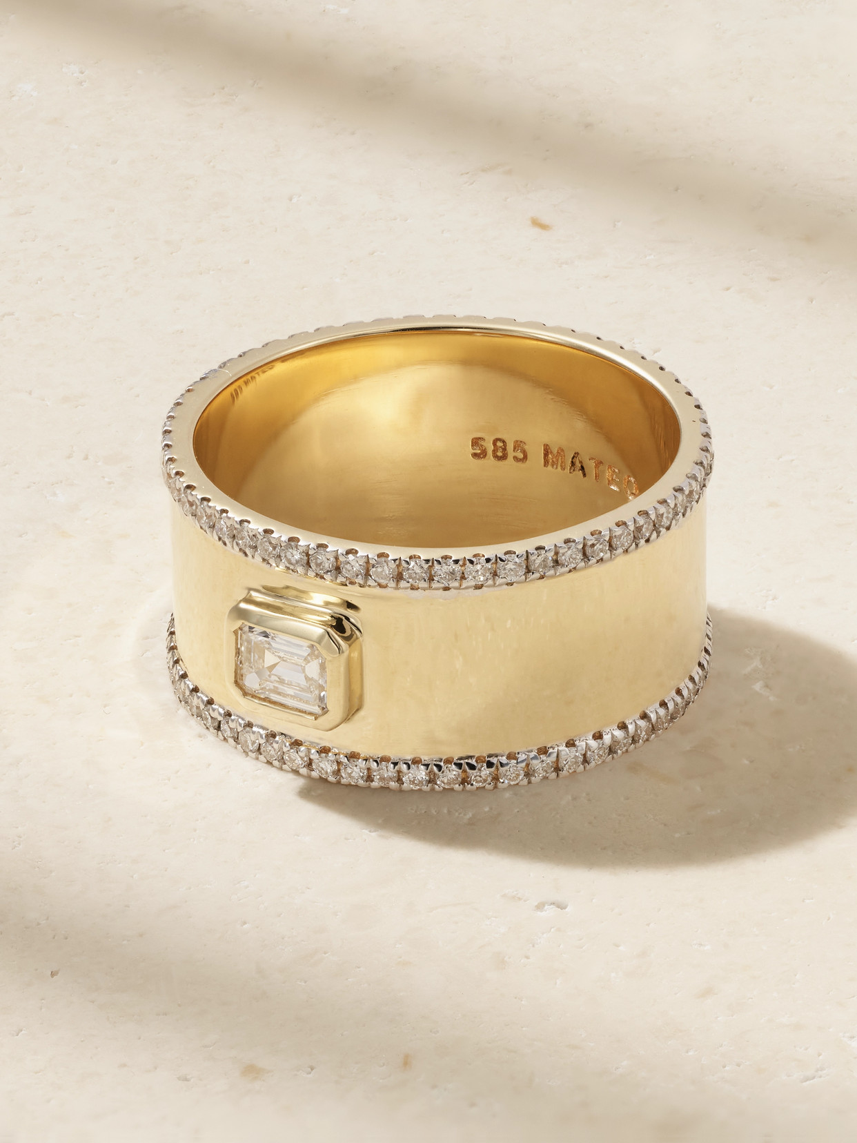 Mateo Edge Cigar 14-karat Gold Diamond Ring