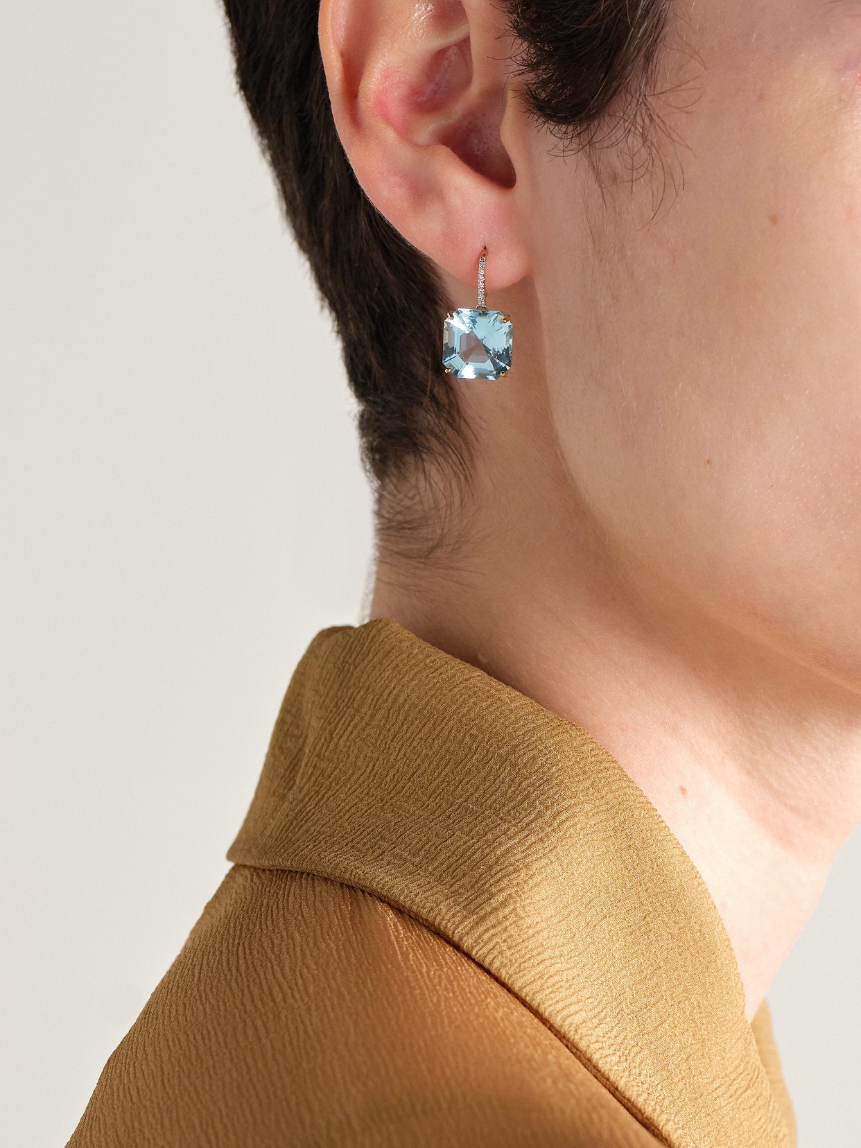 Mateo 14-karat Gold, Topaz And Diamond Earrings In Blue