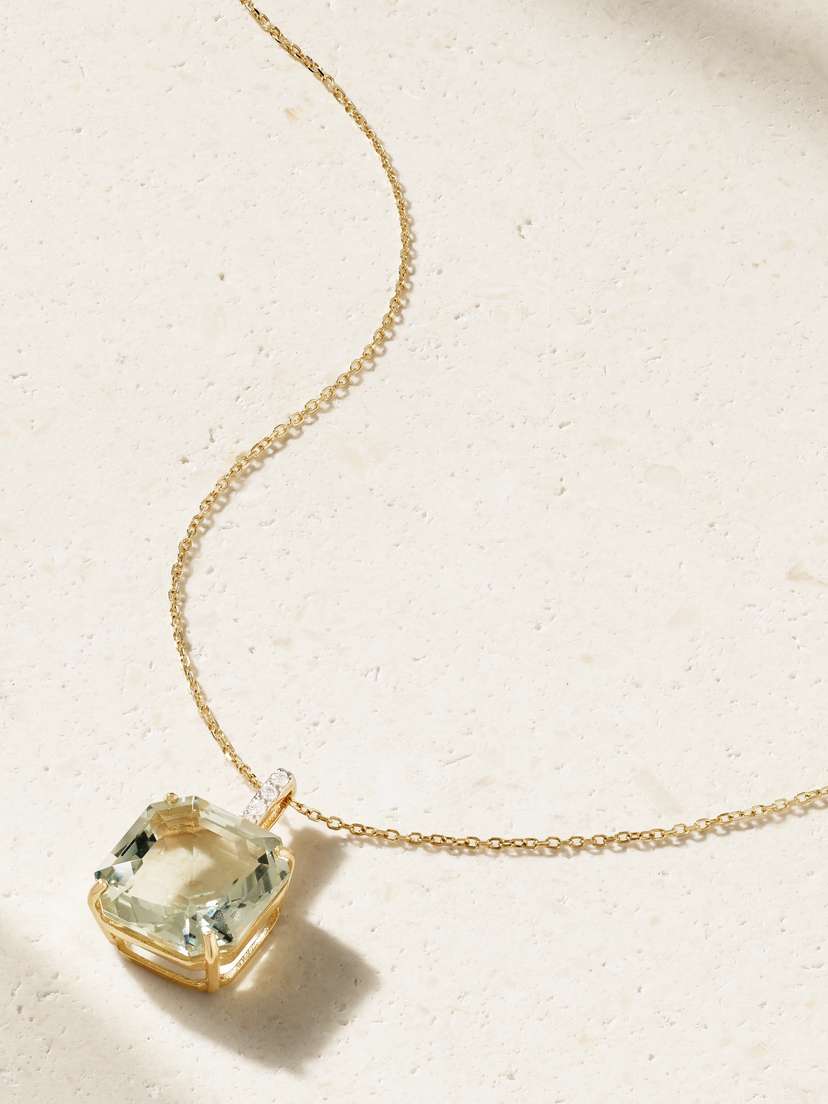 Mateo 14-karat Gold Topaz And Diamond Necklace