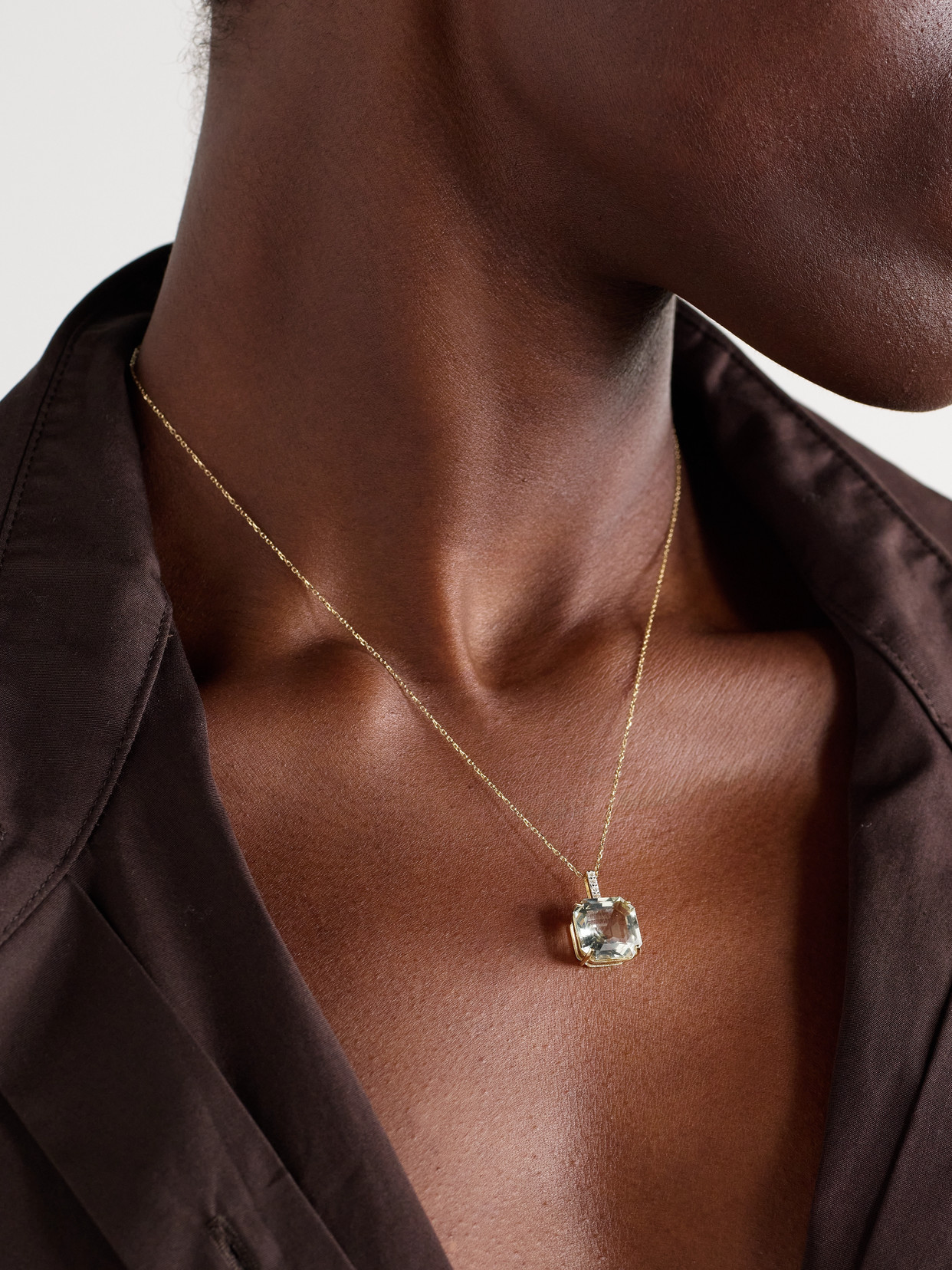 Mateo 14-karat Gold Topaz And Diamond Necklace In Gold