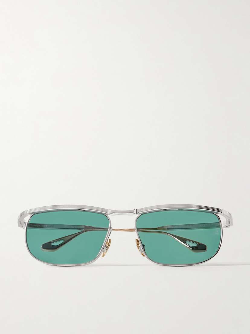 Jacques Marie Mage Melville D-frame Silver- And Gold-tone Metal Sunglasses