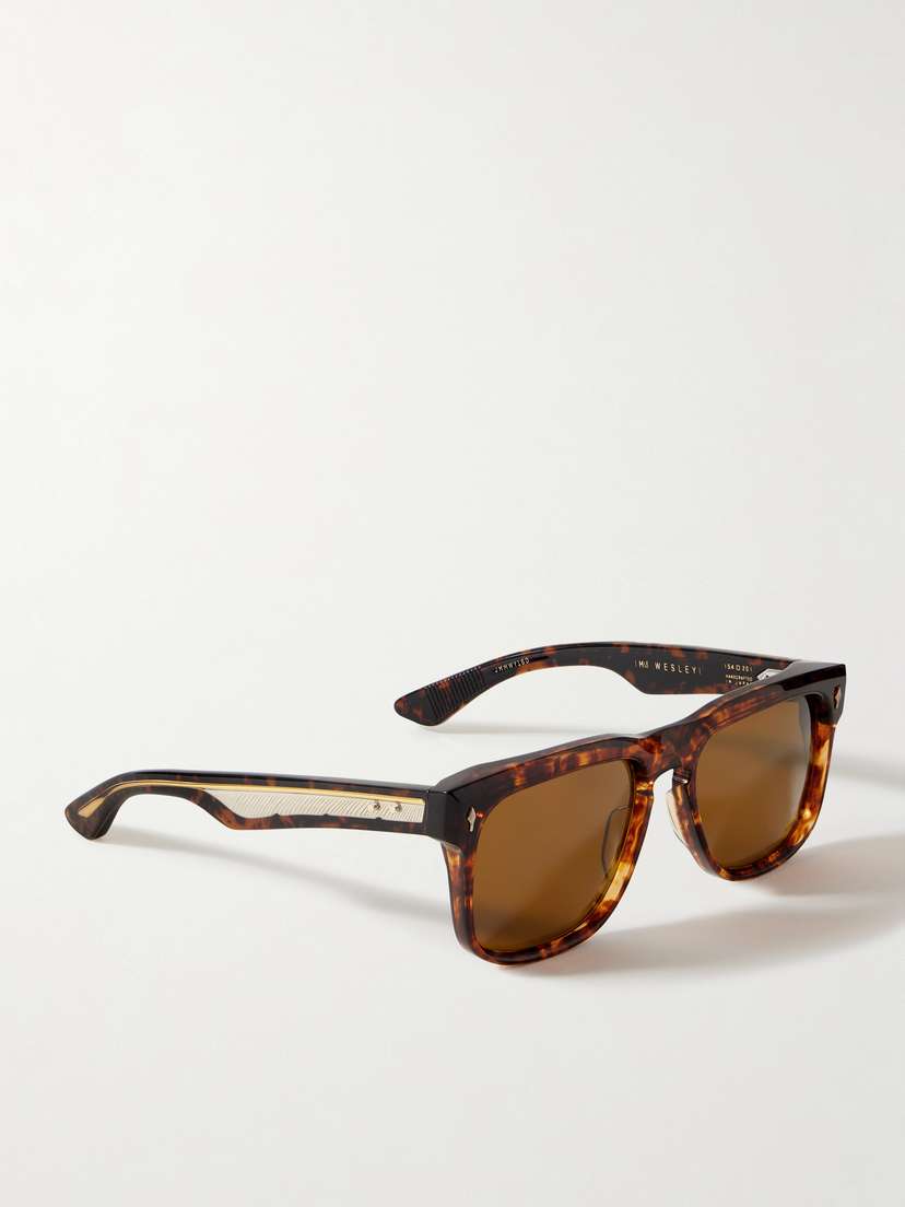 Jacques Marie Mage Wesley D-frame Tortoiseshell Acetate Sunglasses - side view in Tortoiseshell