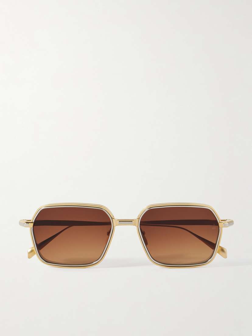 Jacques Marie Mage Admiral Square-frame Two-tone Titanium Sunglasses