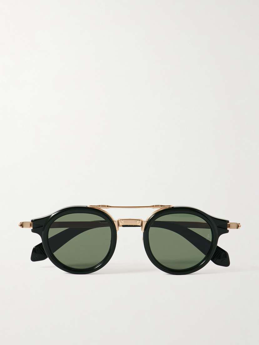 Jacques Marie Mage Delage Round-frame Gold-tone And Acetate Sunglasses
