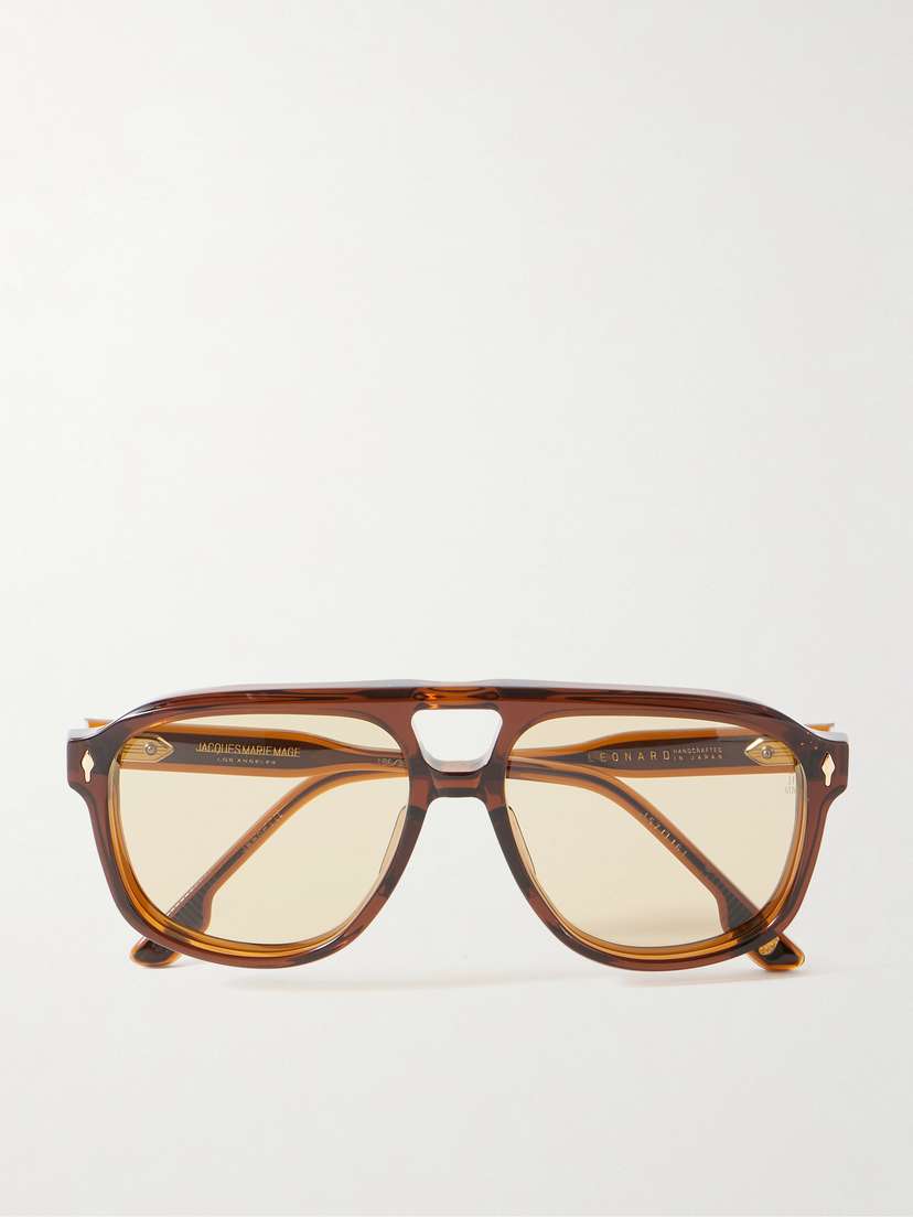 Jacques Marie Mage Leonard Aviator-style Acetate And Gold-tone Sunglasses