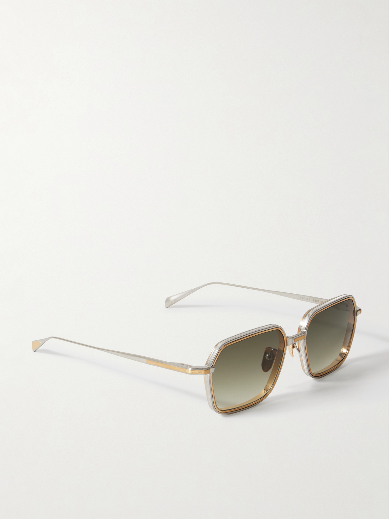 Jacques Marie Mage Admiral Square-frame Gold- And Silver-tone Titanium Sunglasses In Silver