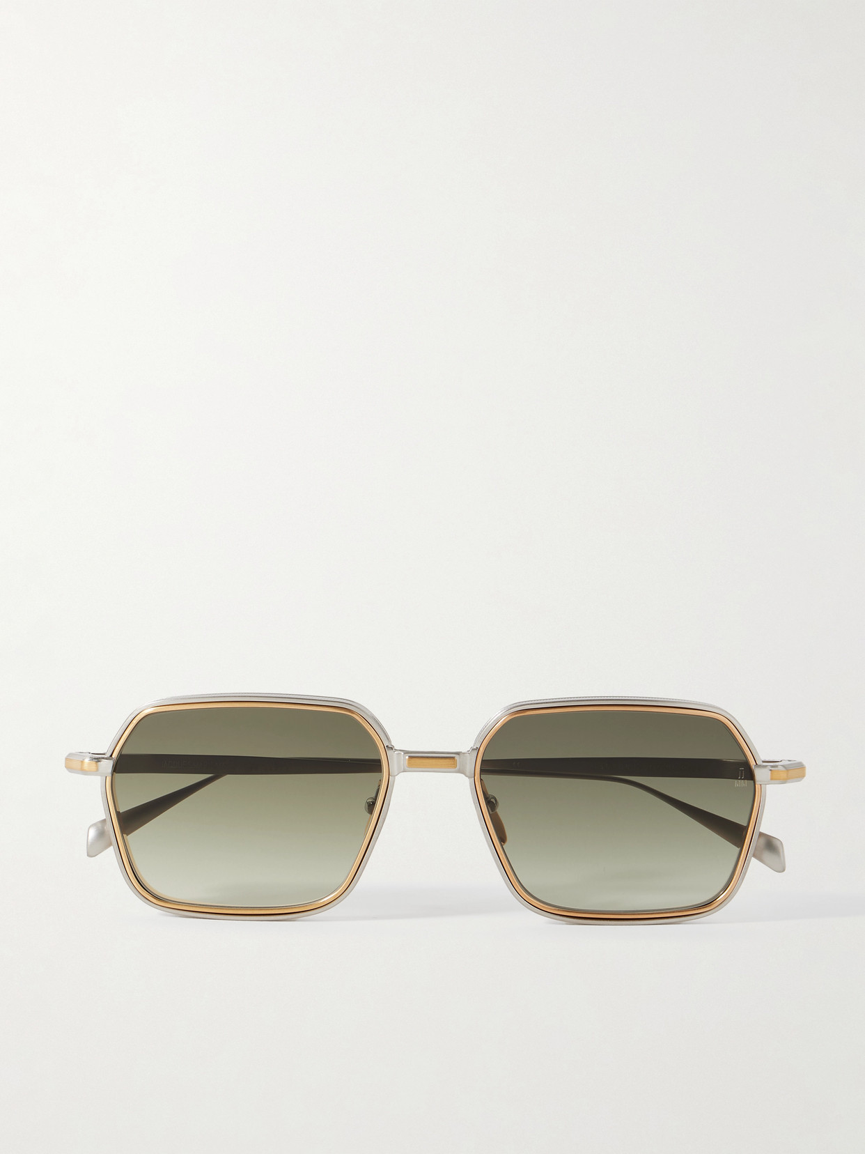 Jacques Marie Mage Admiral Square-frame Gold- And Silver-tone Titanium Sunglasses In Gray