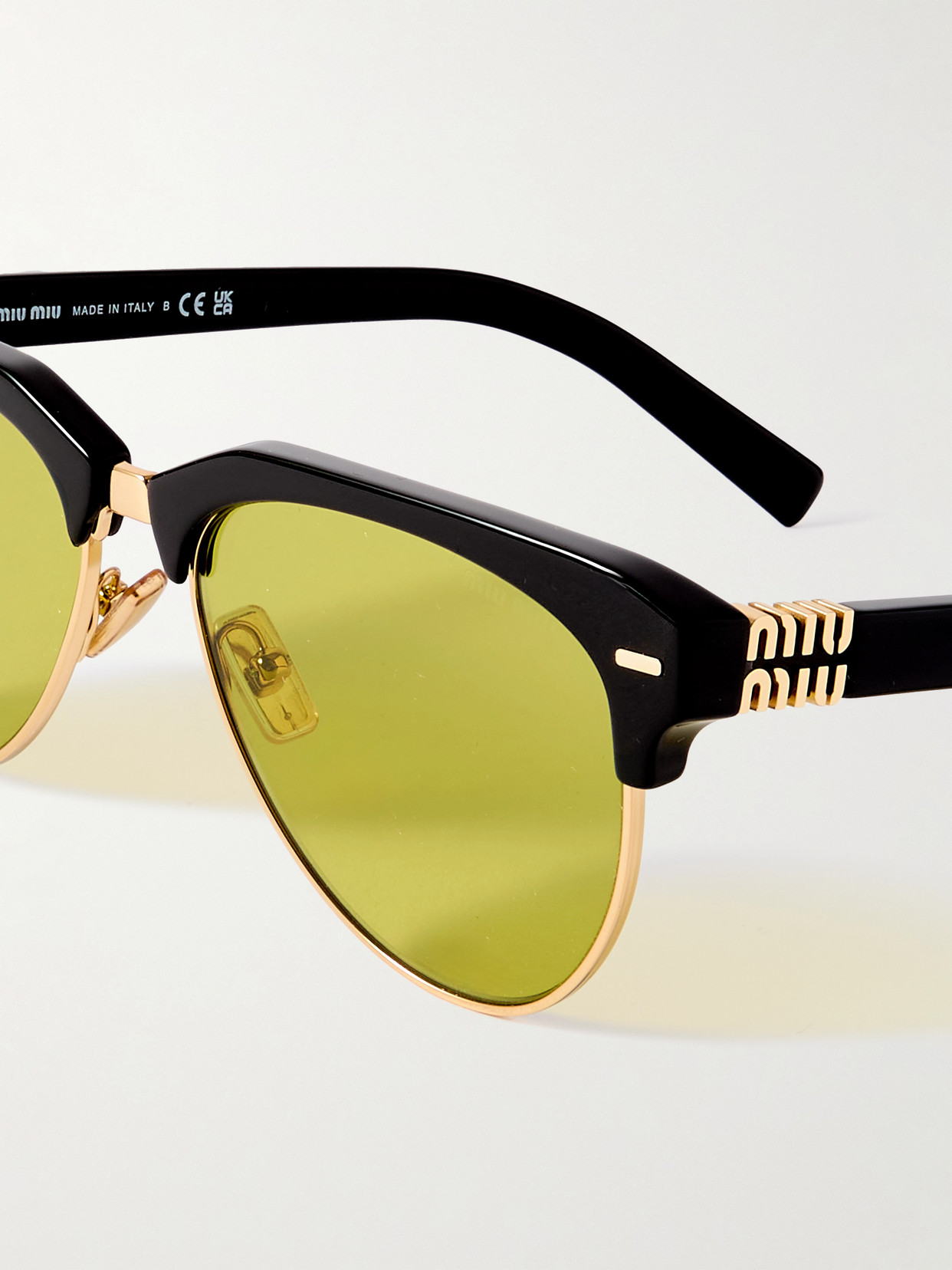 Miu Miu Womens Black Mu 09zs Pilot-frame Acetate Sunglasses In Black