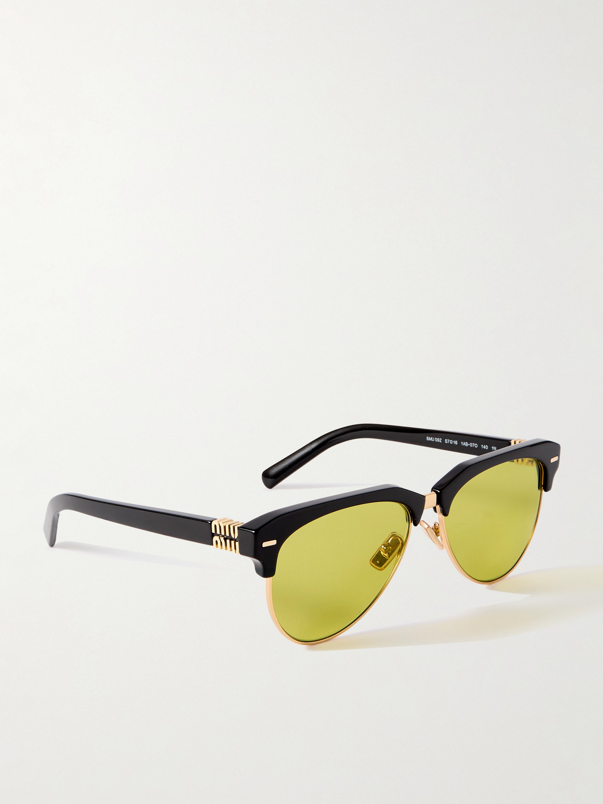 Miu Miu Womens Black Mu 09zs Pilot-frame Acetate Sunglasses In Black