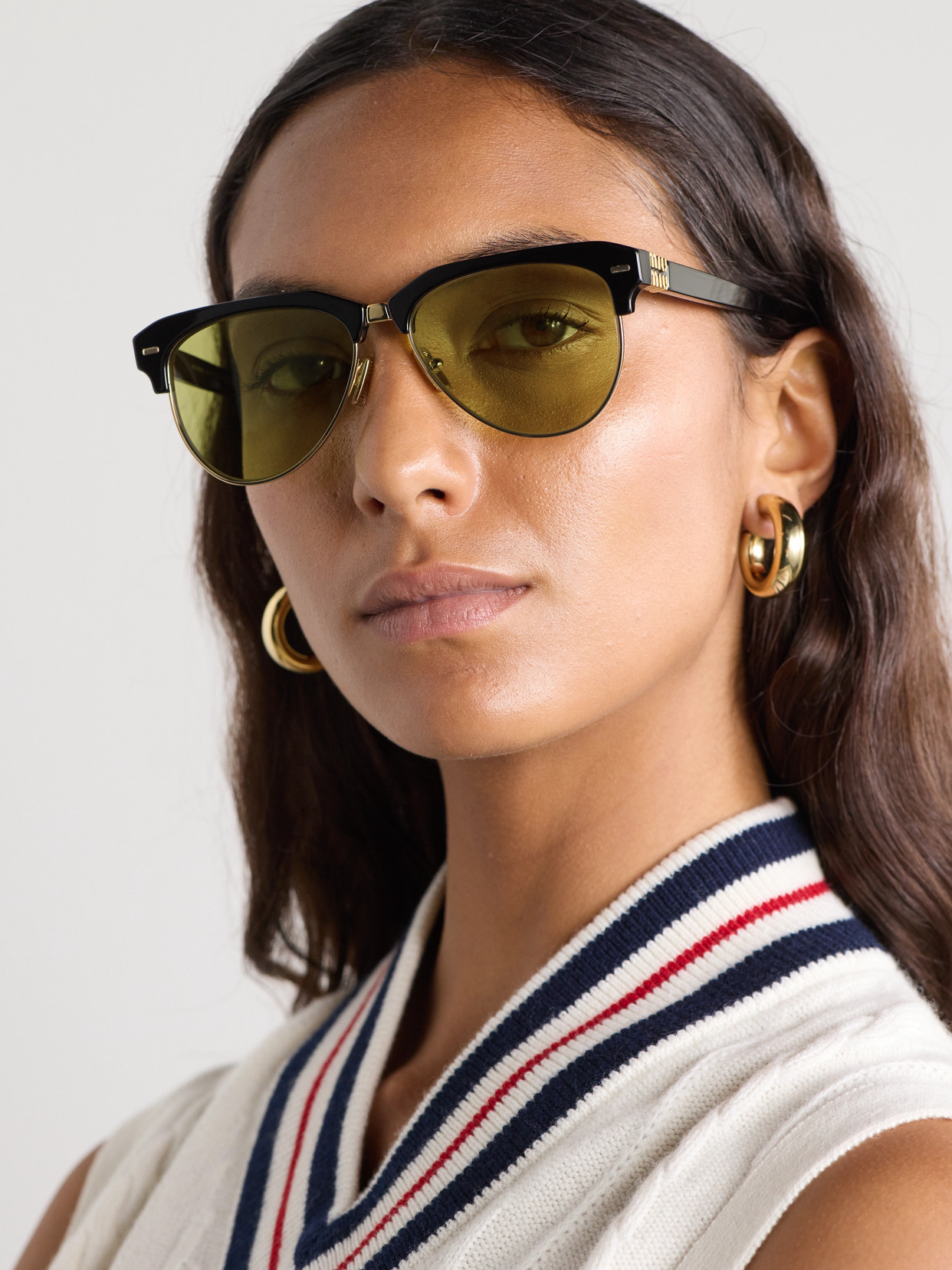 Miu Miu Womens Black Mu 09zs Pilot-frame Acetate Sunglasses In Black