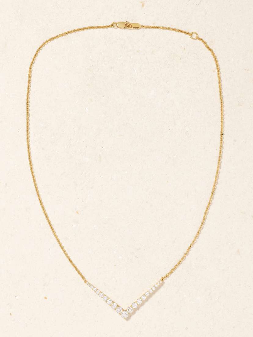 Melissa Kaye Aria V 18-karat Gold Diamond Necklace