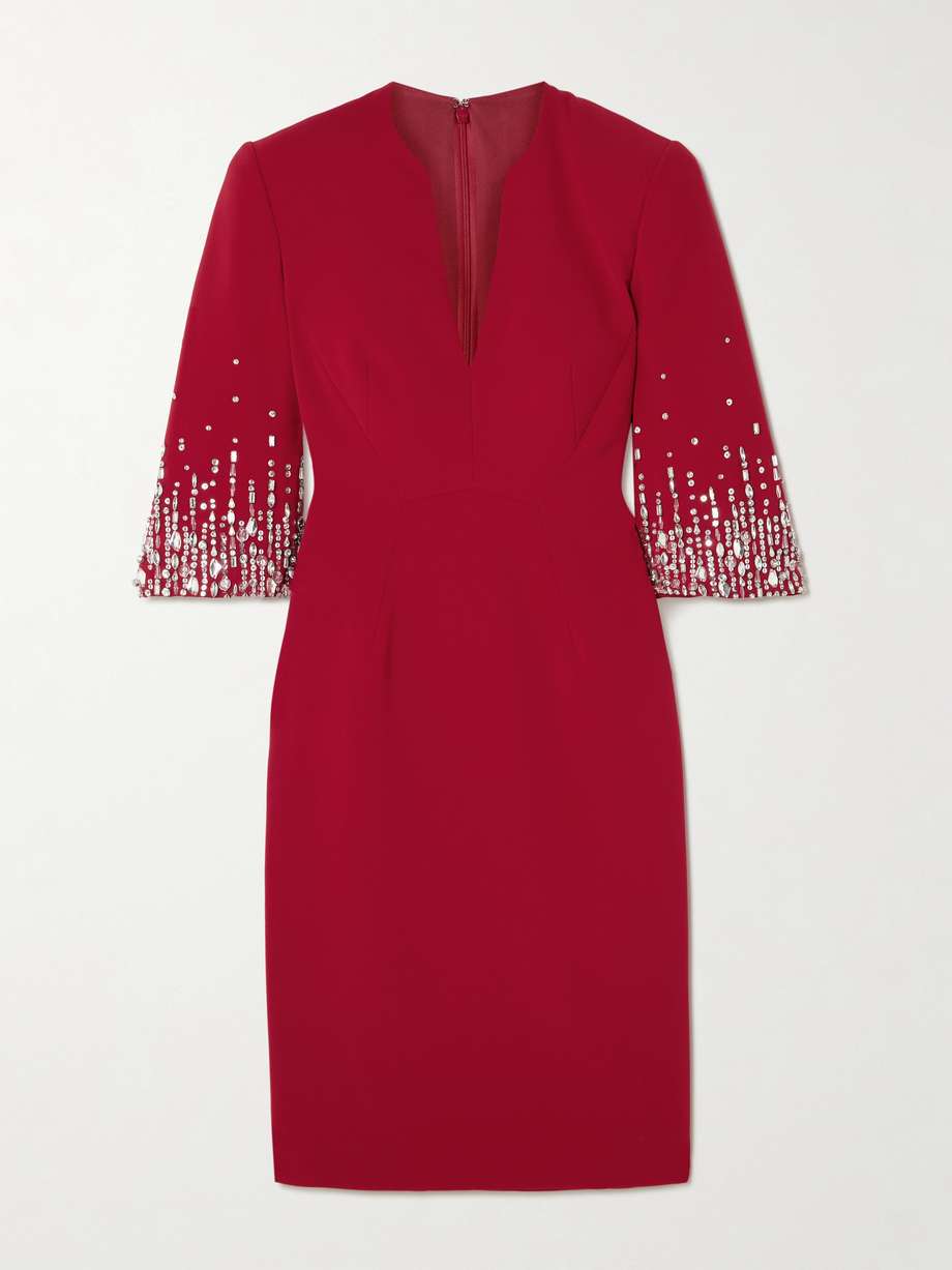 embellished cady midi dress