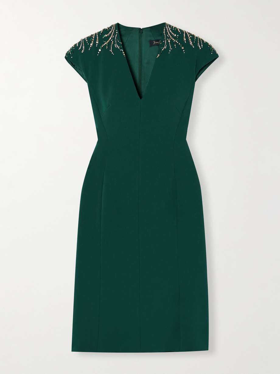 embellished cady midi dress