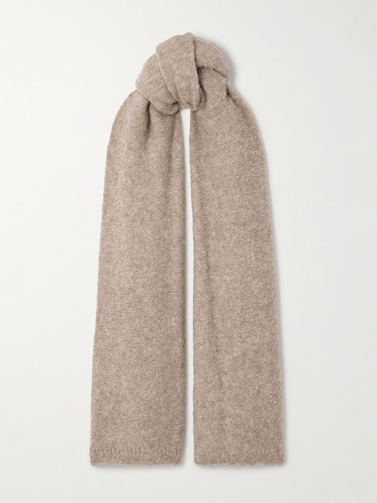 Brunello Cucinelli Bead-embellished Brushed Alpaca-blend Scarf In Neutral