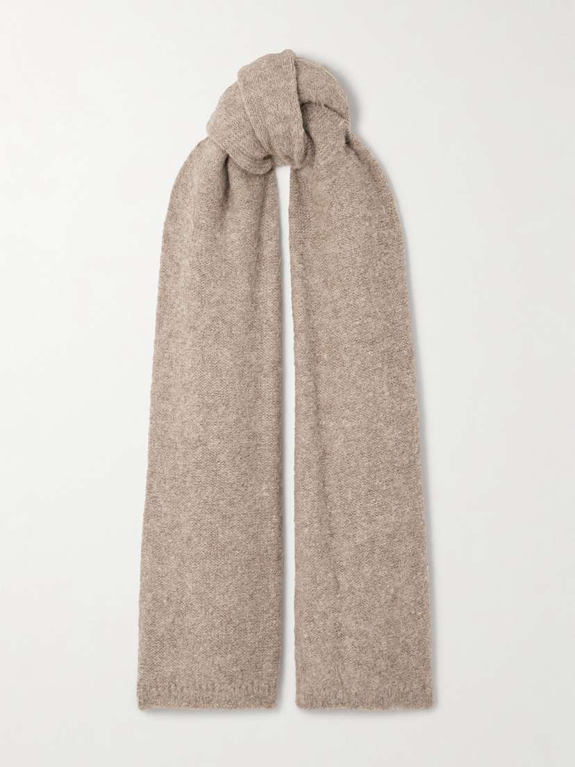Brunello Cucinelli Bead-embellished Brushed Alpaca-blend Scarf