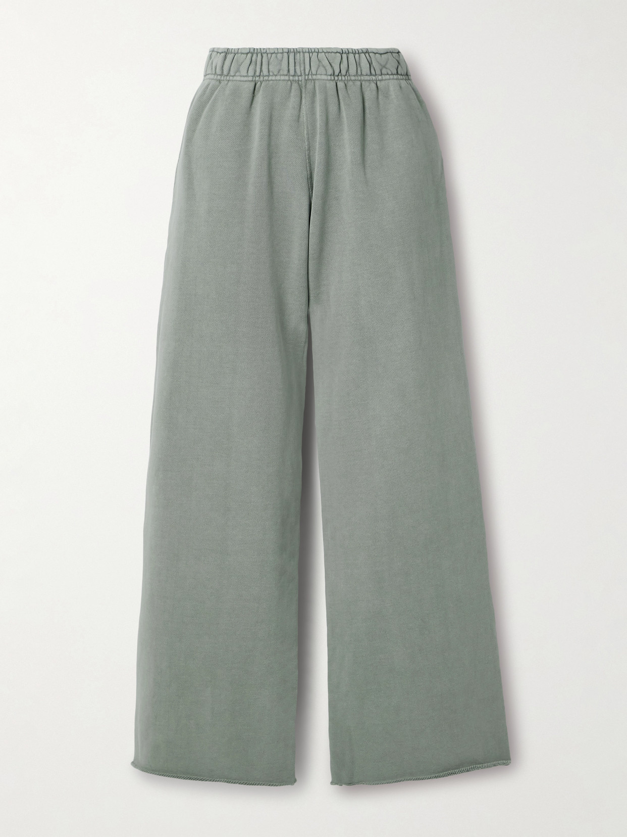 Slvrlake Cotton-jersey Wide-leg Track Trousers In Green