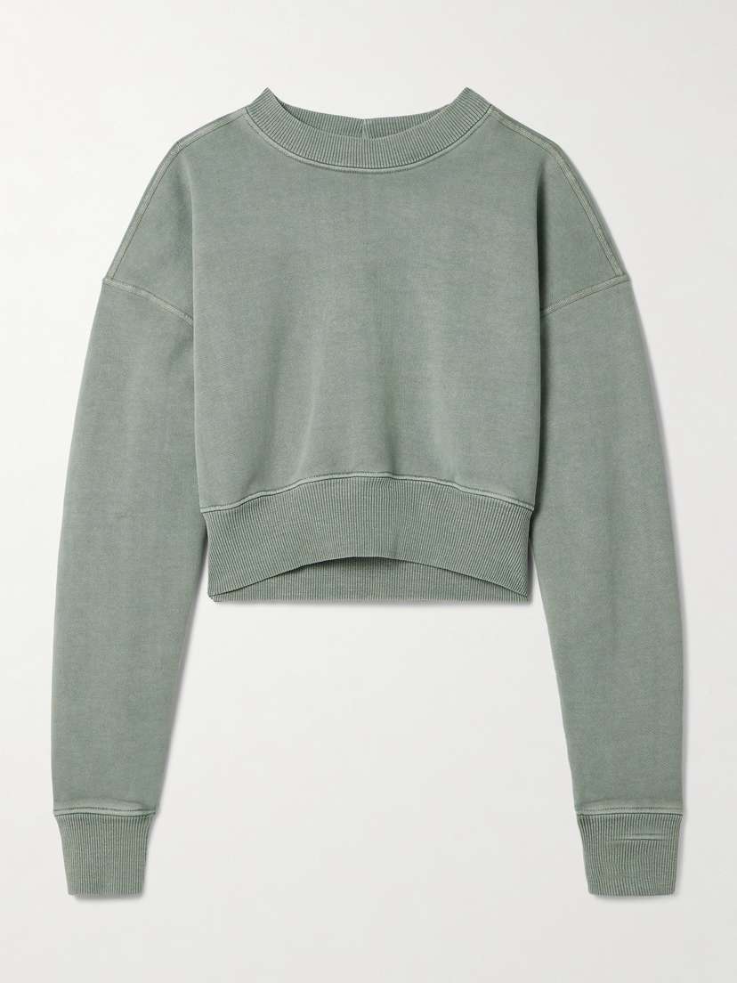 SLVRLAKE Cropped Cotton-jersey Sweatshirt