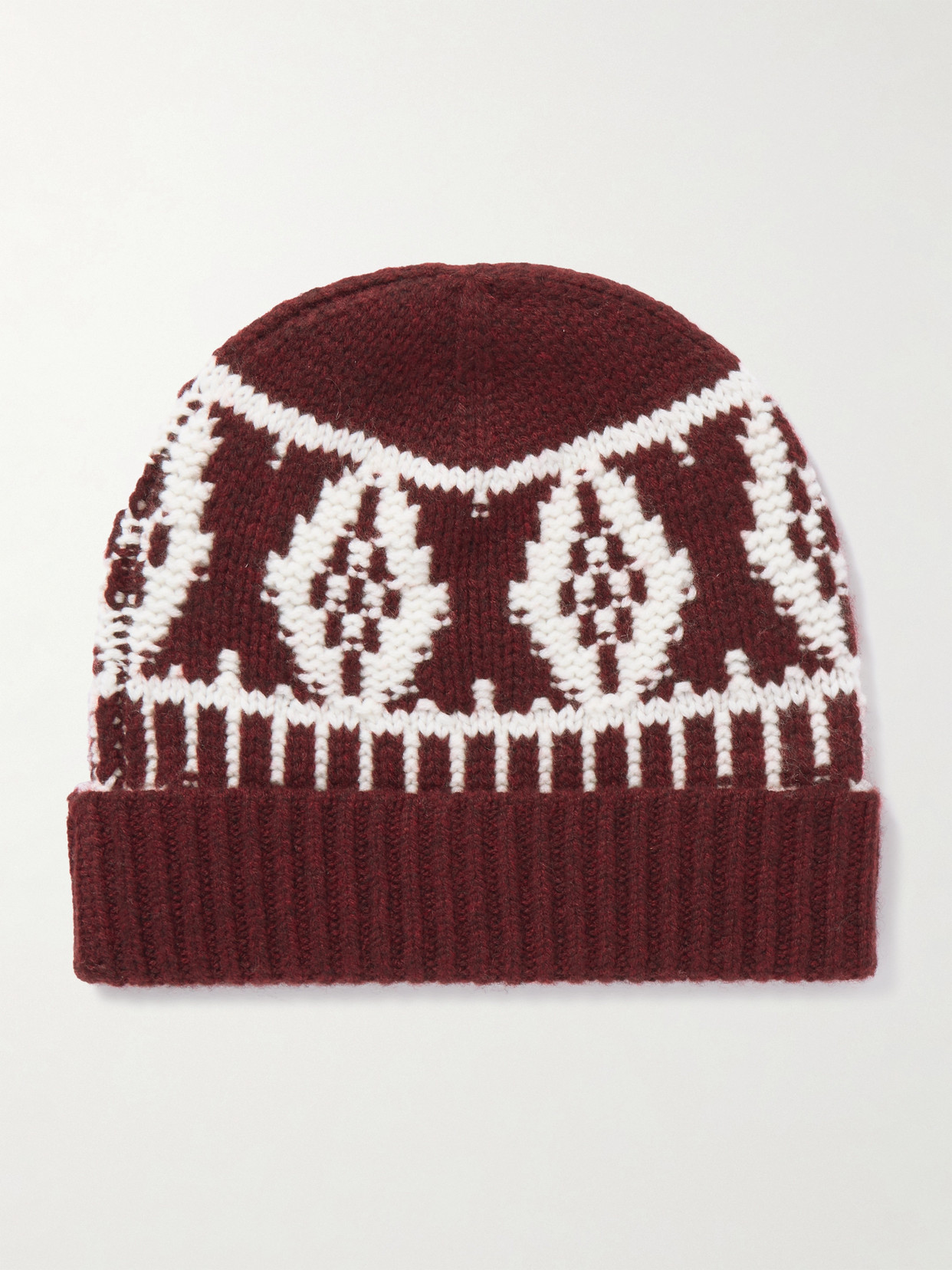 Arch4 - Lorenz Fair Isle Cashmere Beanie - Red