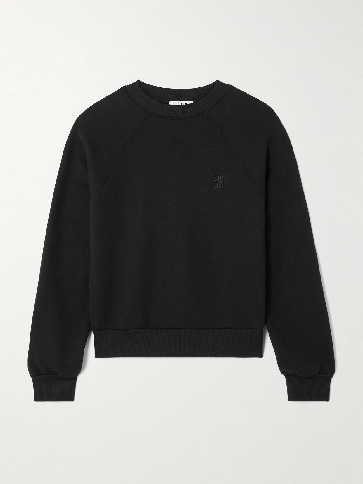 Éterne Embroidered Cotton And Modal-blend Jersey Sweatshirt In Black
