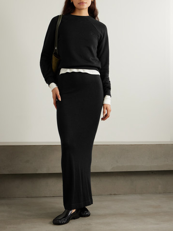 ÉTERNE Embroidered cotton and modal-blend jersey sweatshirt