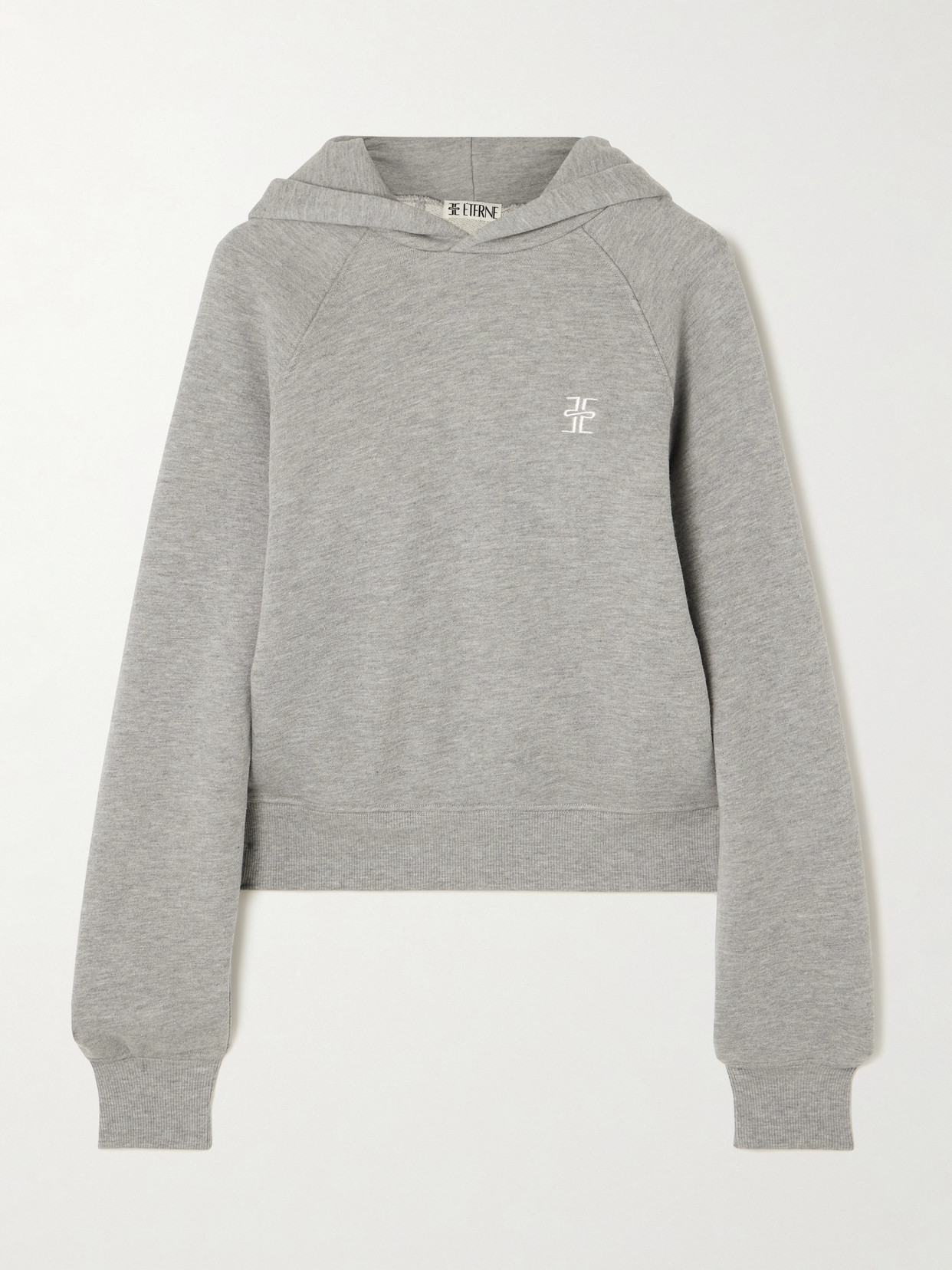 Éterne Embroidered Cotton-blend Hoodie In Gray