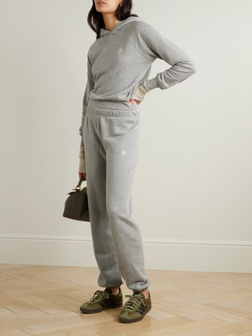 ÉTERNE Embroidered cotton-blend hoodie