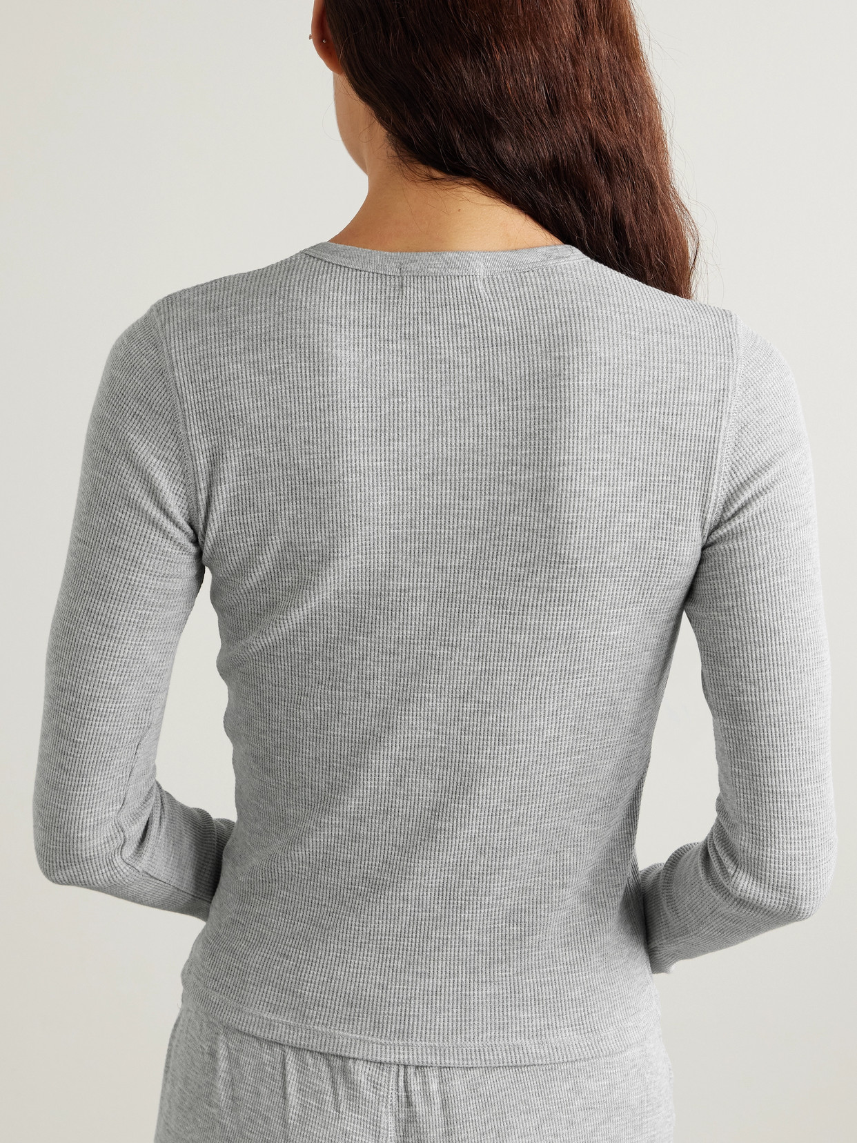 Éterne - Waffle-Knit Stretch Cotton And Modal-Blend T-Shirt
