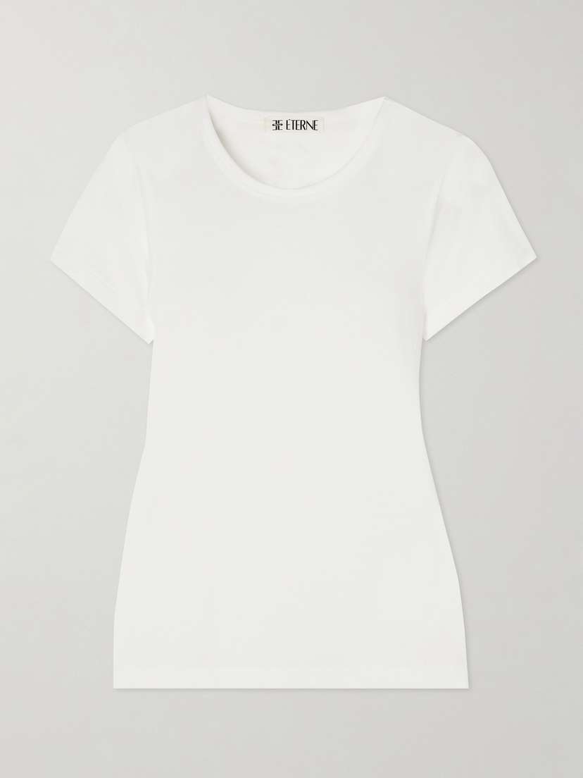 ÉTERNE Short Sleeve Baby Tee Cotton And Modal-blend Jersey T-shirt