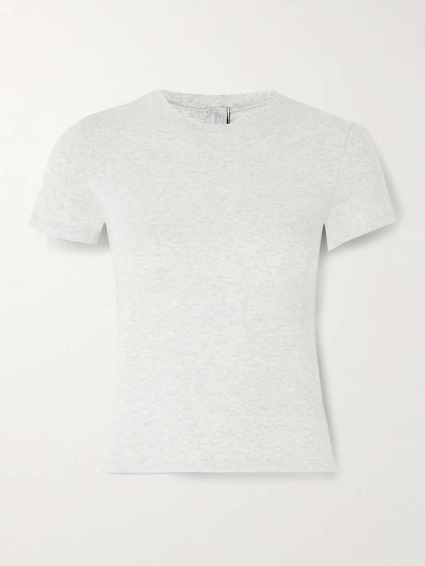 Skims Stretch-cotton Jersey T-shirt - Light Heather Grey