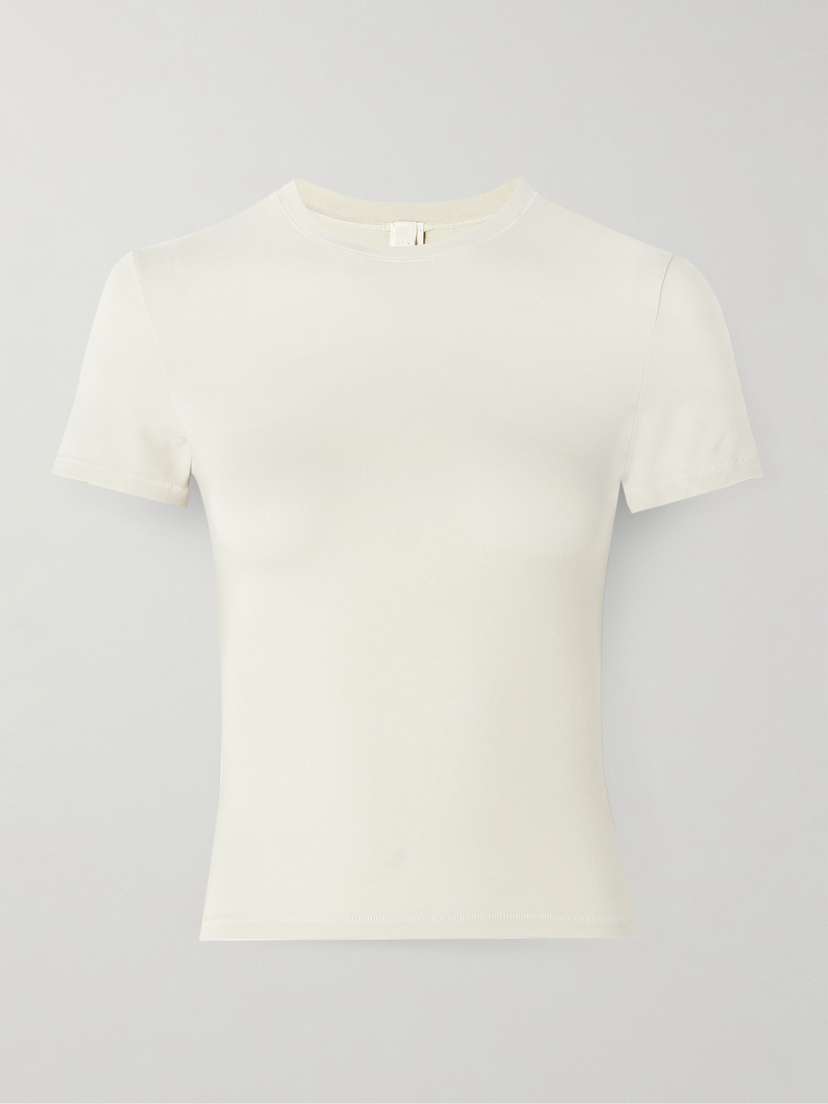 Skims Stretch-cotton Jersey T-shirt - Bone
