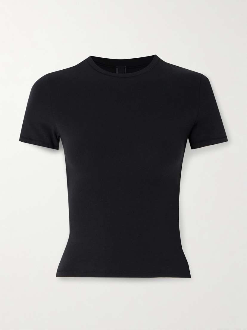 Skims Stretch-cotton Jersey T-shirt - Soot