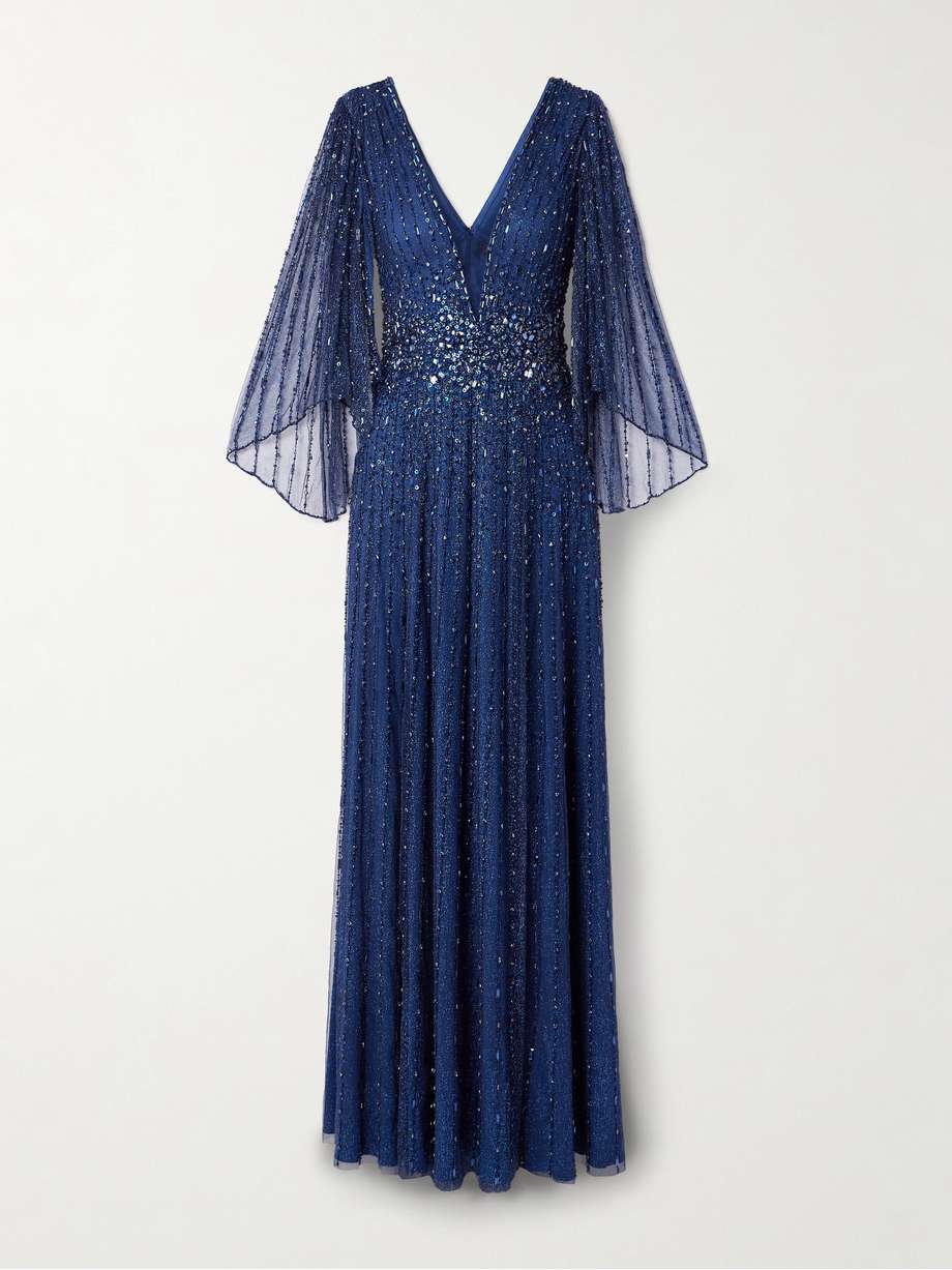 crystal and sequin-embellished tulle gown