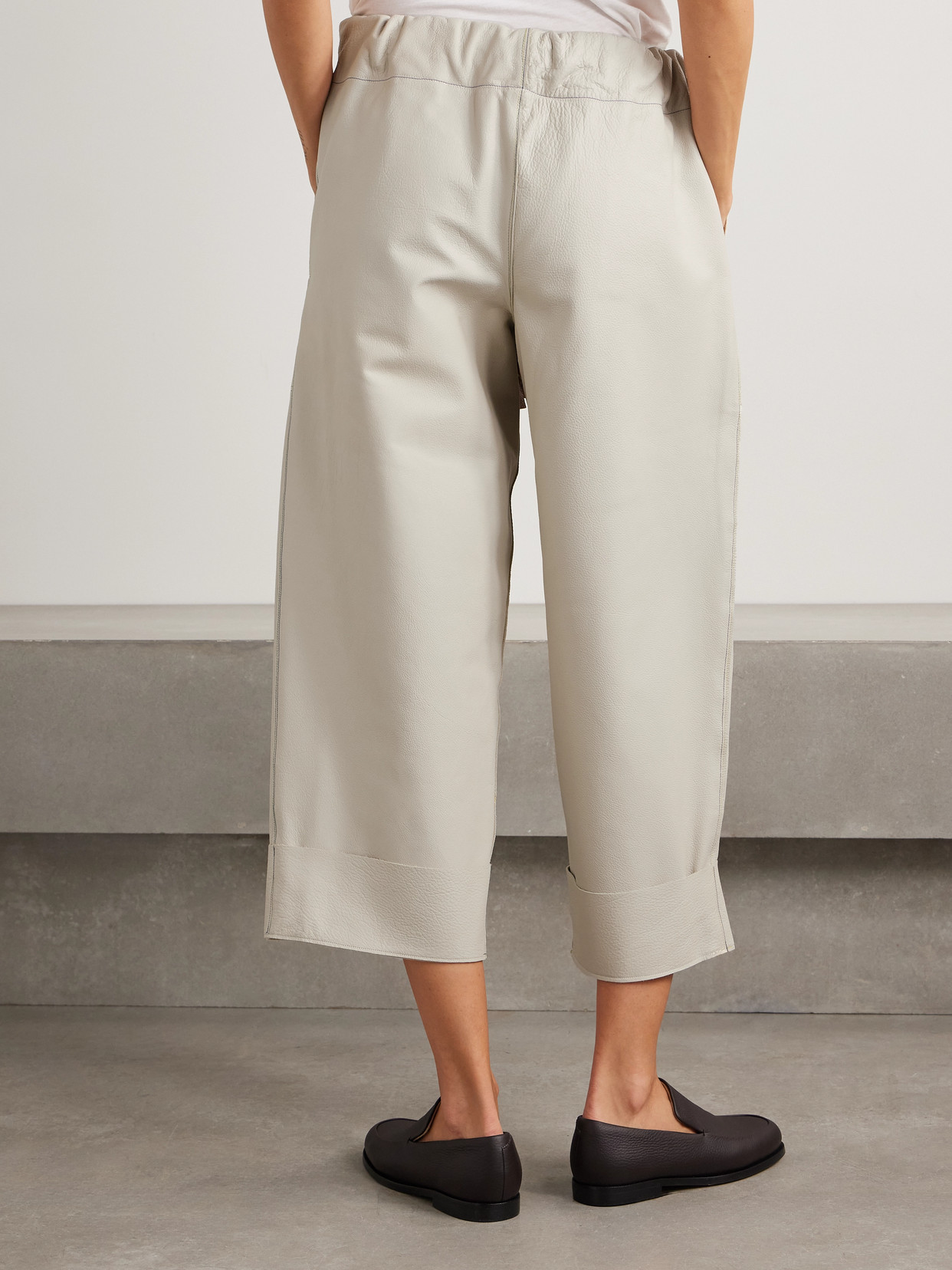 THANK YOU HAVE A GOOD DAY PROJECT LEATHER WIDE-LEG PANTS