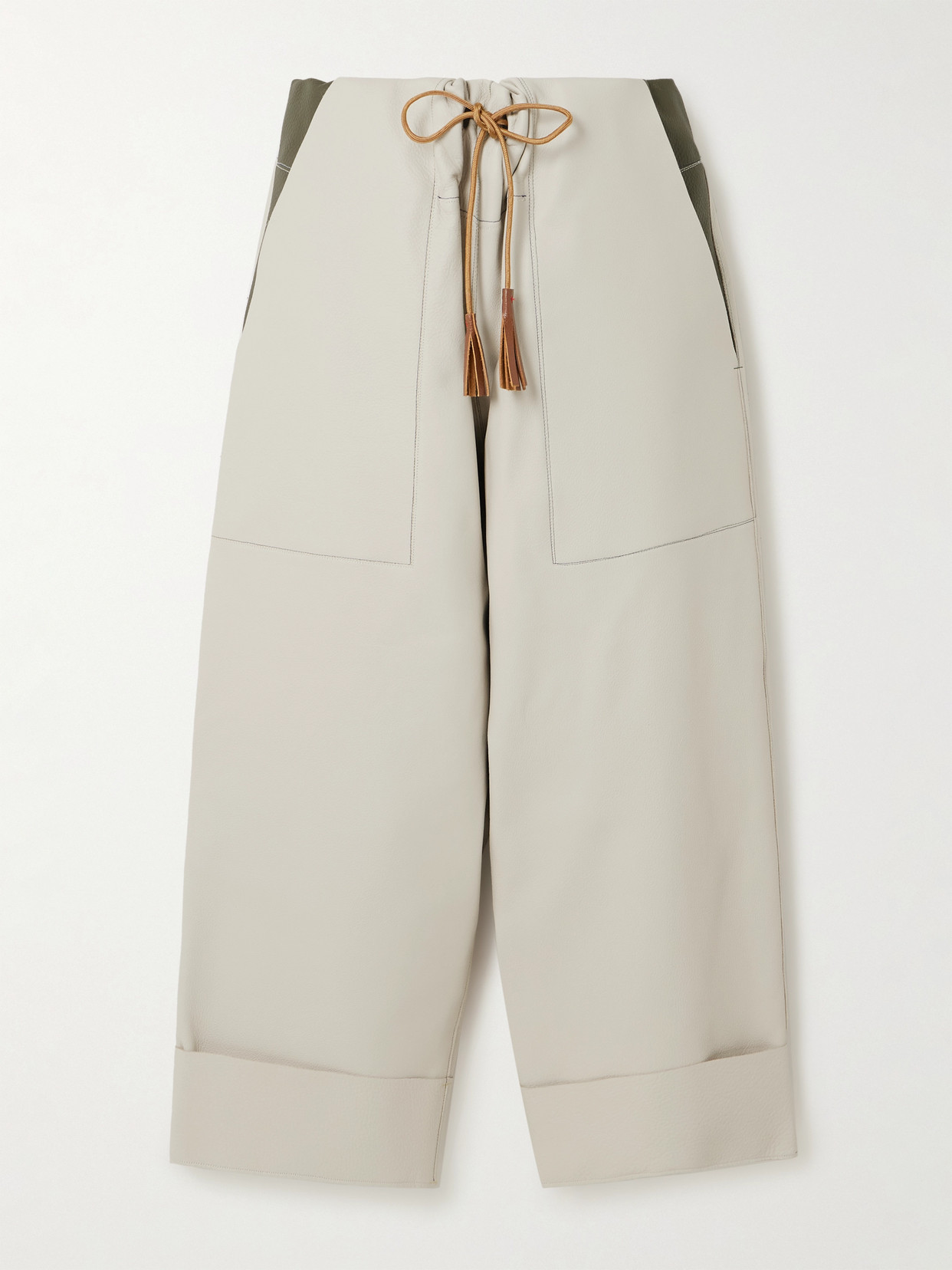 Thank You Have A Good Day Project Leather Wide-leg Pants In Neutral
