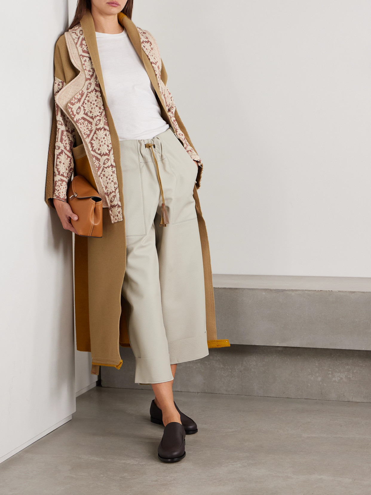THANK YOU HAVE A GOOD DAY PROJECT LEATHER WIDE-LEG PANTS