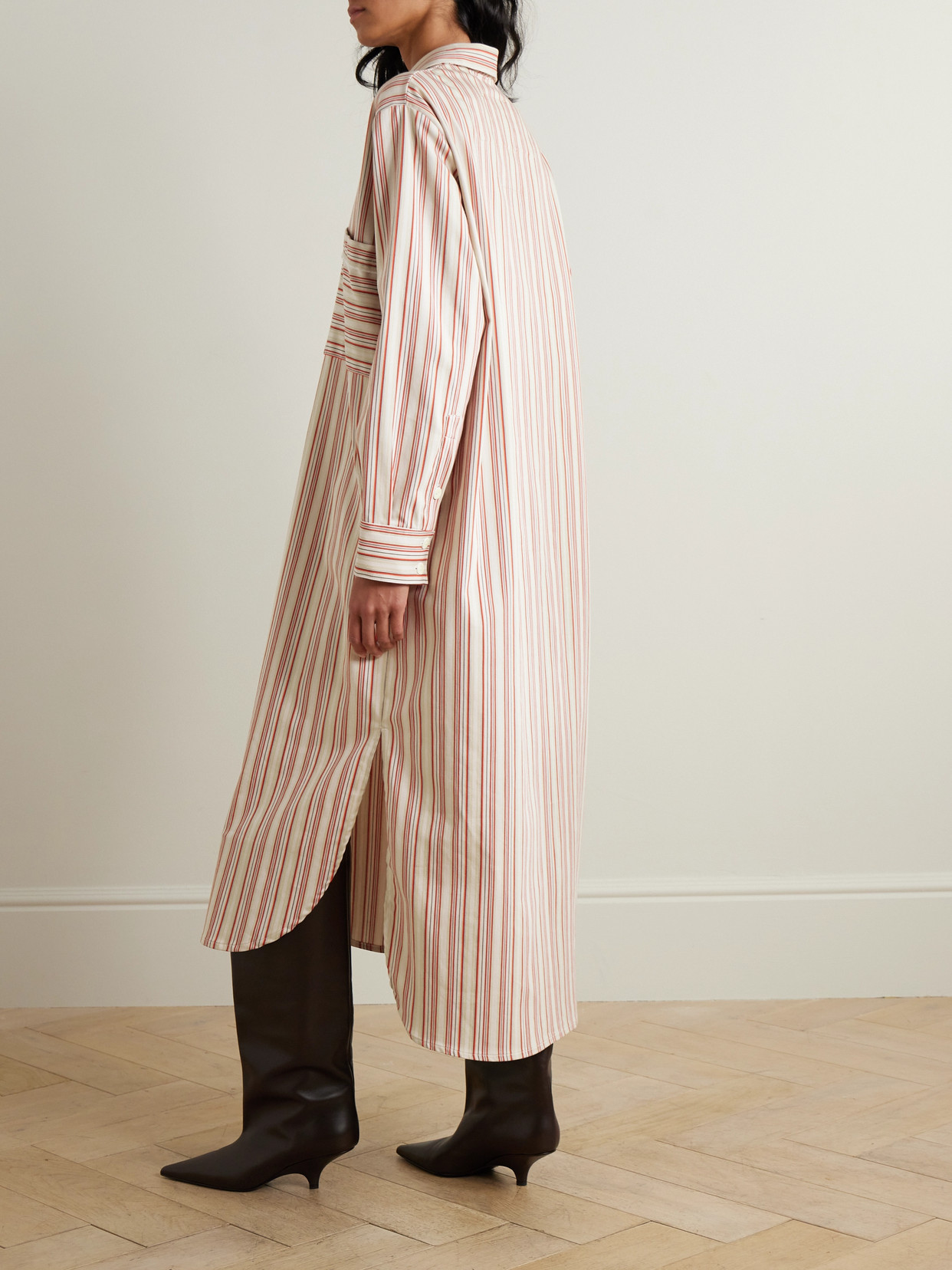 THANK YOU HAVE A GOOD DAY HUTTON STRIPED COTTON-BLEND TUNIC