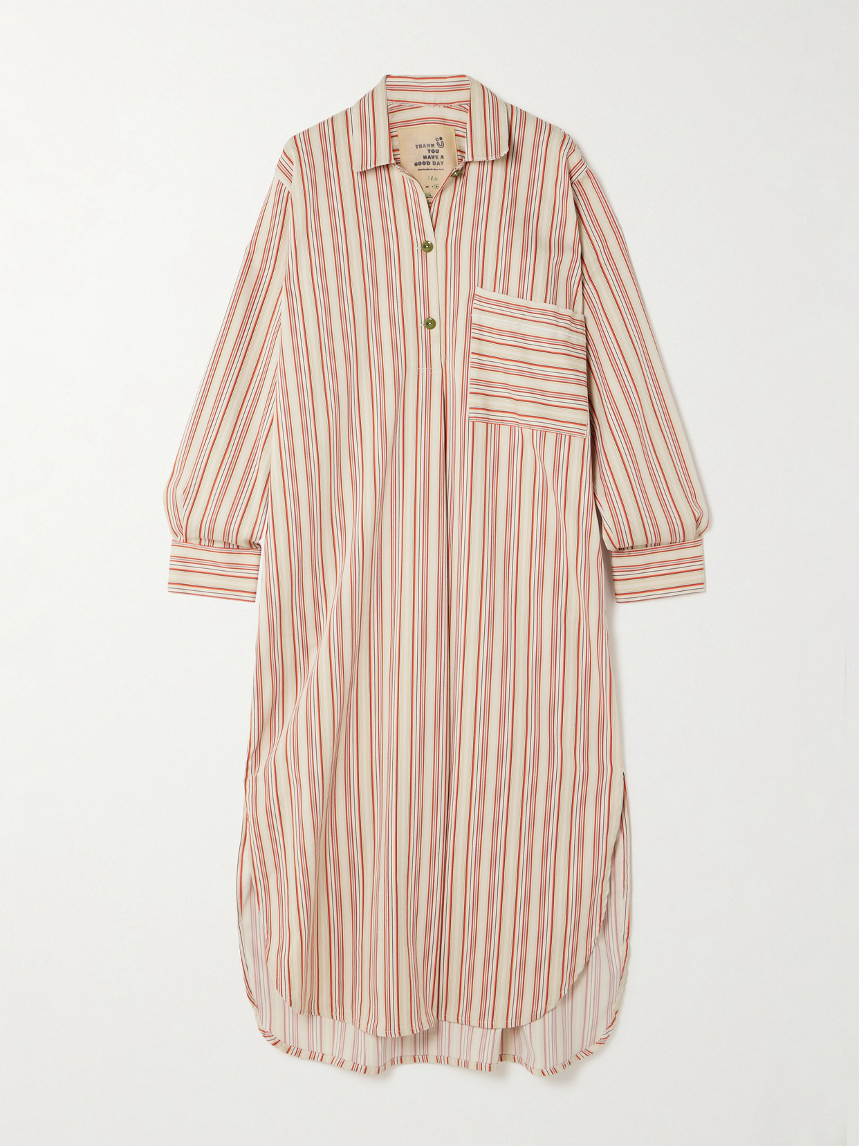 Thank You Have A Good Day - Hutton Striped Cotton-blend Tunic - Pink