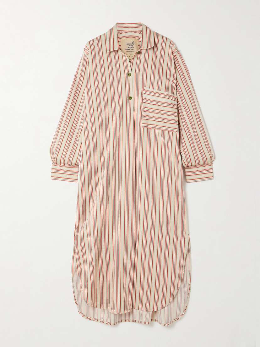 Thank You Have A Good Day Hutton Striped Cotton-blend Tunic